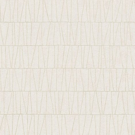 Graphic wallpaper wall Profhome 395062 non-woven wallpaper textured with geometric shapes shiny white oyster white 5.33 m2