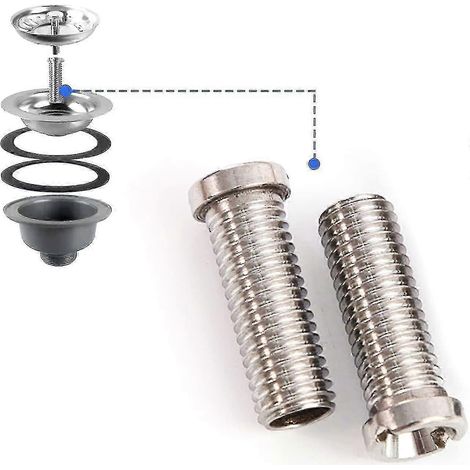 Boulon de vidange d'évier 45 mm, 2 pièces, en acier inoxydable avec crépine (1/5)