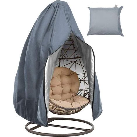 Couverture de Chaise Suspendue, Housse de Fauteuil Suspendu, avec Fermeture à Glissière, 190x115cm (Gris) (1/5)