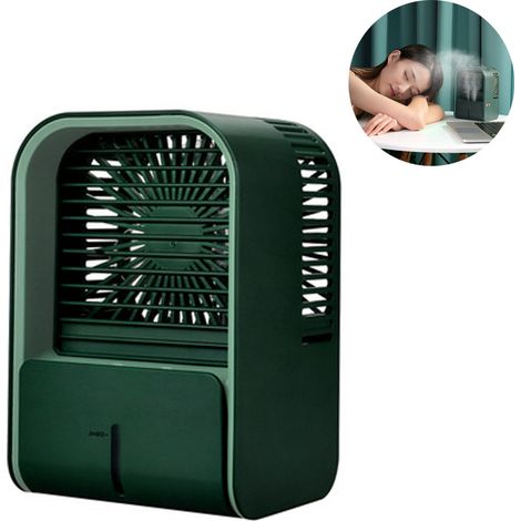 Air Cooler - 3-en-1 Portable Fan Humidifier Air Purifier - 330 ml Water Tank - 3 Speeds - USB Rechargeable - 4000 mAh Battery - For Home Office (1/5)