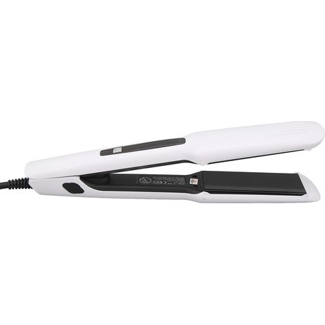Fer à friser/lisser/onduleur électrique 2 en 1, chauffe rapide, prise US 110-220 V, blanc (1/5)