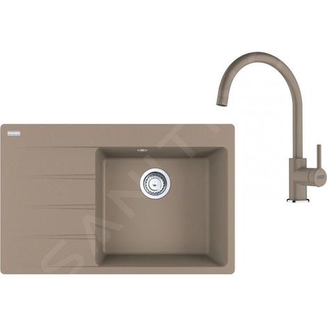 Franke - Set de cuisine G271KA, évier en fragranit CNG 611-78 TL/7 + robinet FC 6018.424, cachemire 114.0700.773 (1/4)