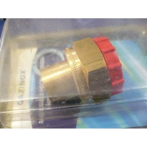 raccord 2 pièces à souder sur tube cuivre Ø18 - sortie femelle 20/27 (3/4') pour tube cuivre gaz naturel (1/2)