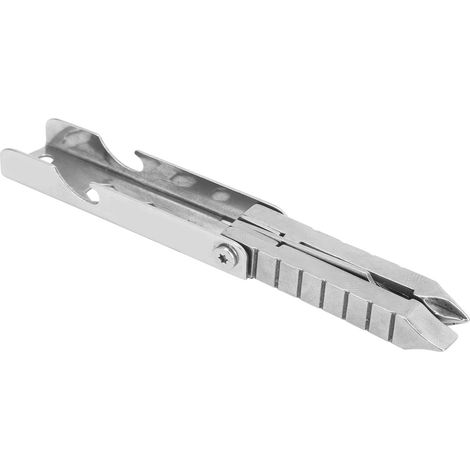 Outil multifonction 12 en 1 comprenant un tournevis, un couteau et un porte-clés en acier inoxydable. (1/5)