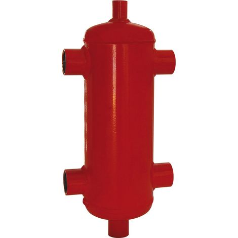 Thermador – Disconnecteur pour chauffage central – Bouteille de découplage hydraulique 1"F – Séparateur pour circuits de chauffage et climatisation – Acier laqué rouge (1/2)