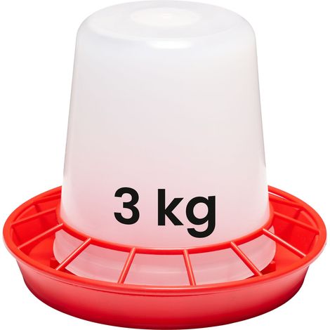 Garronda Mangeoire Poule Antinuisible 3 kg – Distributeur de Graines Volaille avec Couvercle et Poignée – Mangeoire Élevage pour Poules et Poussins – GD-0151