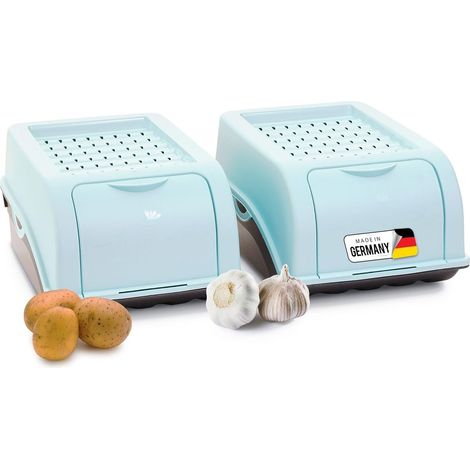 Boîtes rangement pommes de terre 2 x 3,5 L turquoise