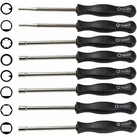 Ulisem8PCS Verschiedene Vergaserschraubendreher, Vergaser-Einstellwerkzeug-Set, Vergasereinstellung für 2-Takt-Motoren, (1/4)