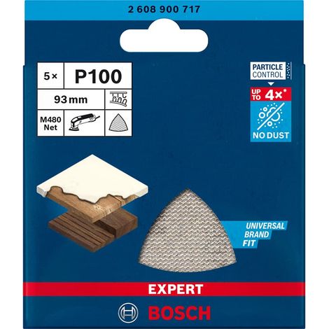 Bosch Accessories EXPERT M480 2608900717 Schleifnetz für Deltaschleifer ungelocht Körnung (num) 100 (1/5)