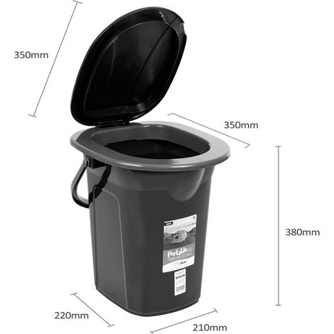 GreenBlue GB320 Toilette portable pour camping, voyage, camping, seau de Toilette mobile : Unisexe pour adultes : Capacité 19L : Charge max. 120kg (1/5)