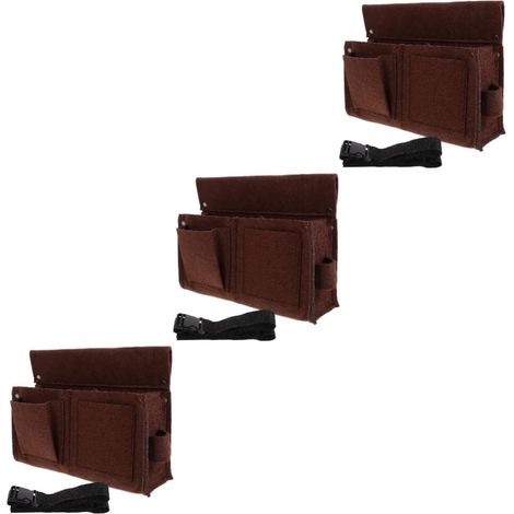Sacoche à outils Uonlytech 3 pièces avec poignées et poches cloutées, idéale pour les artisans. Sacoche en toile avec crochet pour tournevis. (1/5)