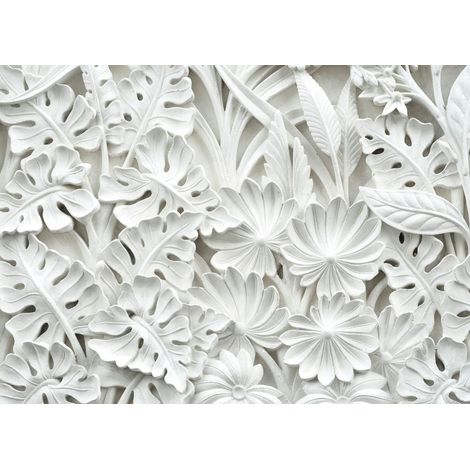 Alfombrilla magnética para radiador, hojas blancas, 60x100cm