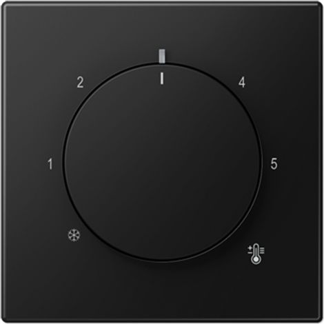 Jung Tapa para termostato, símbolo de temperatura, termoplástico lacado, serie LS, negro grafito mate LS 1749 BF SWM