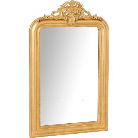 Miroir mural à moulures 87x11x144 cm en bois doré (1/5)