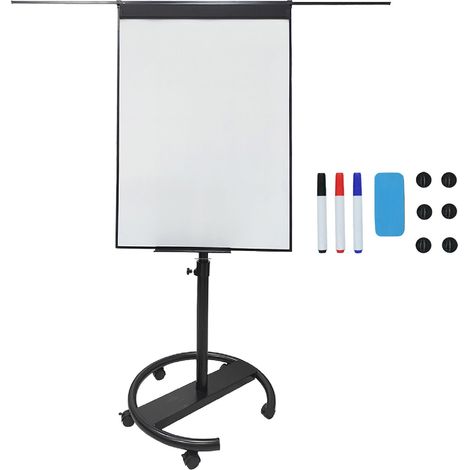 Tableau blanc magnetique a feuilles mobiles 100 x 70 cm avec support mobile (1/5)