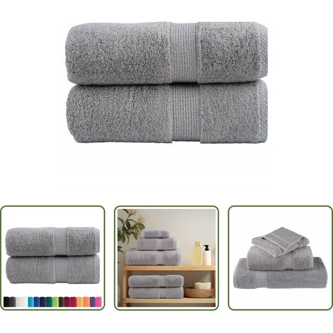 Baumwollhandtücher - Premium-Waschtücher SOLUND 2 Stk. Grau 30x30 cm 600 g/m² (1/5)
