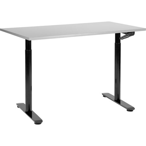 Scrivania regolabile manualmente grigio e nero 120 x 72 cm DESTINAS