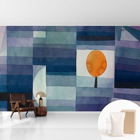 Papier peint intissé décoratif pour salon chambre et cuisine Facile à poser avec colle Arbre abstrait 416x254 cm (1/5)