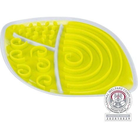 Assiette à lécher 28 x 21cm ovale jaune  pour chien - Trixie (1/5)