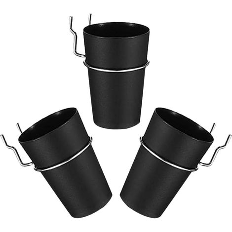 Lot de 3 Sets de Gobelets Noirs Ronds Support pour Panneau Perforé, Accessoires Robustes pour Rangement D’atelier, Organisateur de Petites Pièces et Outils, Garage, Bureau (1/5)