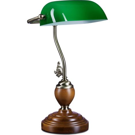 Lampada da banchiere jones con base in legno 88