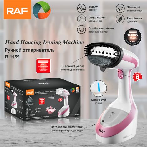 Fer à repasser électrique portatif (blanc) aux normes européennes - Petit fer à vapeur pour usage domestique - Mini fer - Défroisseur vapeur (1/5)