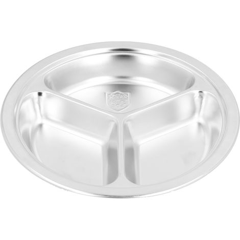 Stainless Steel Dish Dinner Plate Reusable Children Rice Plate Canteen Snack Plate for Home Kitchen Restaurant HotelS