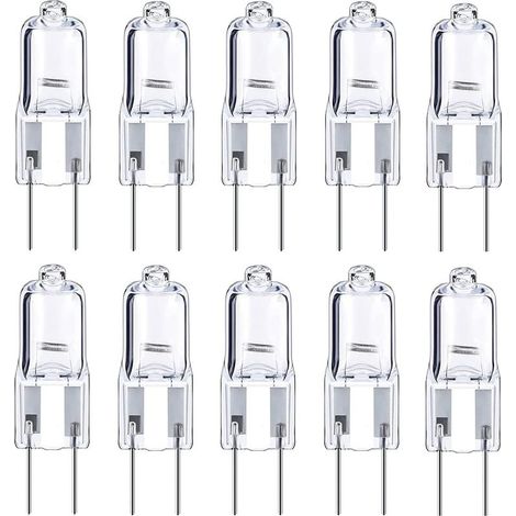 Ampoules halogènes G6.35 50W 12V à intensité variable, 650LM blanc chaud 2700K, ampoule à capsule transparente, GY6.35 halogène à deux broches (10) (1/4)