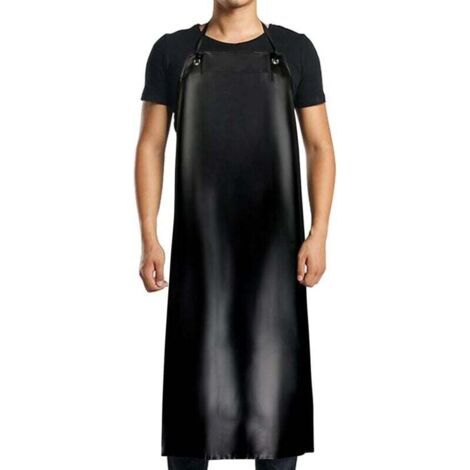 Tablier imperméable en PVC-120x90cm, noir, pour hommes et femmes, imperméable à l'eau et à l'huile, adapté au nettoyage, aux travaux de laboratoire, à l'abattage, aux soins des chiens