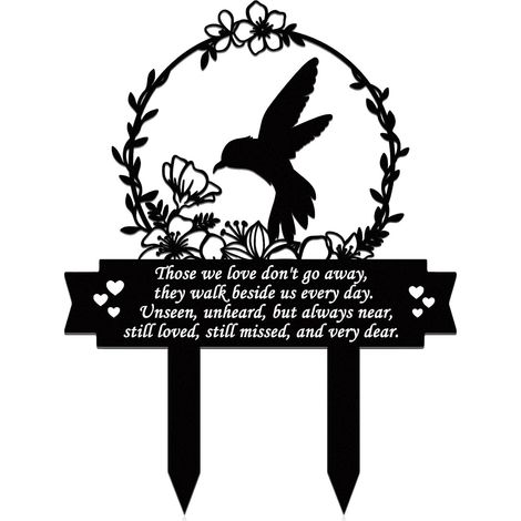 Piquets commémoratifs, décorations de cimetière, stèle funéraire colibri, plaques commémoratives, cadeau pour la perte d'un père ou d'une mère (1/5)