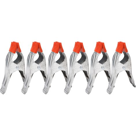 Set mit 6 Mini-Federklemmen aus robustem Metall in A-Form für Holzbearbeitung und Fotografie (15 cm).