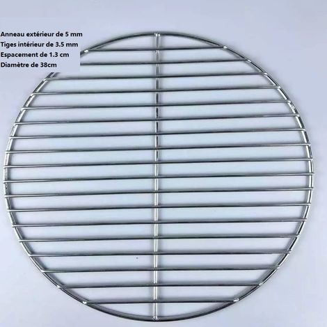 [JAMAIS UTILISÉ] Grille De Barbecue Ronde En Acier Inoxydable Diamètre À 38 Cm