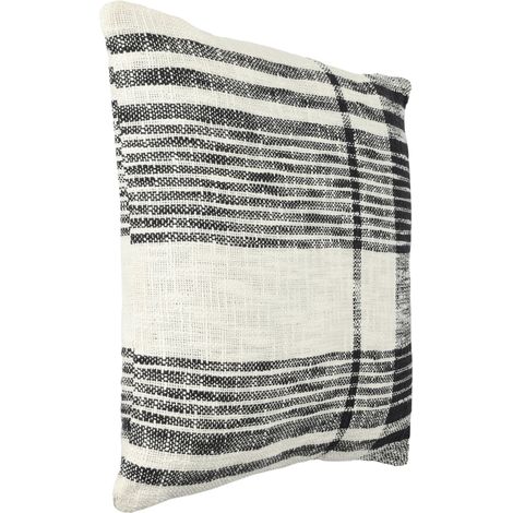 EGLO LIVING Kissen Chevery, Couch Zierkissen minimalistisch, Dekokissen aus Baumwolle und Polyester in Schwarz Weiß gewebt, Kissenbezug mit Inlett, Sofakissen 45x45 cm (1/4)