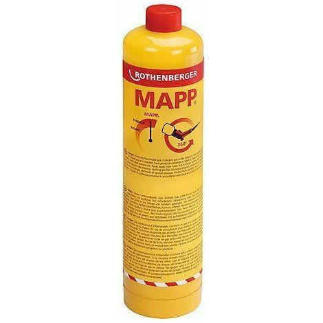 BOMBOLA MAPP GAS PER CANNELLO SALDATURE SALDOBRASATURA 35551 ROTHENBERGER 31321 (1/3)
