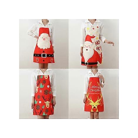 Lustige Weihnachtsschürzen zum Backen, 4er-Pack, 71,5 x 57 cm, verstellbare Kochschürzen für Damen und Herren, süße Weihnachtsschürzen als Geschenk für Bäcker