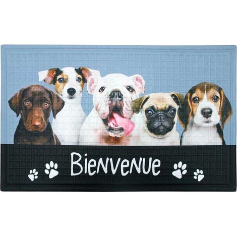 Tapis Relief Imprimé "Carlito" 45x75cm Bleu (1/2)