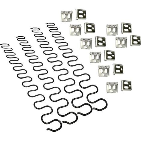 JJDD Ressorts de Rechange pour canapé 4 pièces 50,8 cm avec 16 Clips en S, 4,0 Fils de diamètre Kit de réparation de Ressorts de canapé pour siège de décoration intérieure de Meubles (1/5)