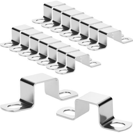 15 Pack U Shaped Connector Bracket 20x20mm Square 304 Stainless Steel Pipe Clamp Bracket Channel U Profile Square Pipe (1/5)