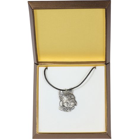 Bulldog francese I - collana con un cane in una scatola regalo, medaglione argentato per un fan dei cani, un pendente impressionante di Art-Dog (1/5)