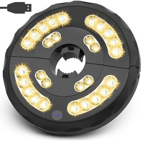Lampe Parasol,Eletorot 28LED Lumineux de Parasol 3 Modes Éclairage Rechargeable Lumière de Parasols et Grand Parapluie pour Camping, Terrasse, Plage, Jardin et Piscine (Jaune)-x (1/5)