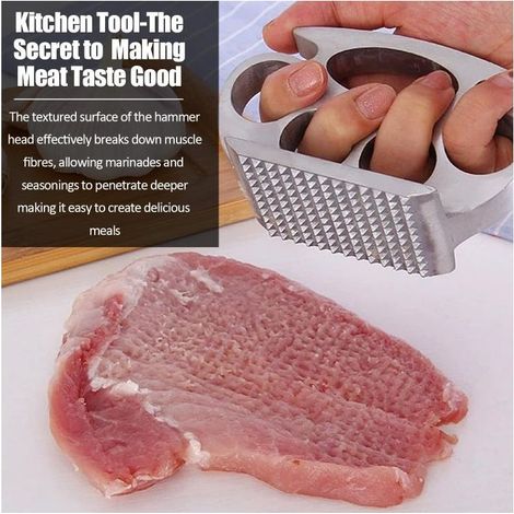 Marteau D'Attendrisseur Viande, Outil Portatif D'Attendrissement de la Viande, Marteau à Viande de Steak en Alliage D'Aluminium, pour Steak, Poulet (1/5)