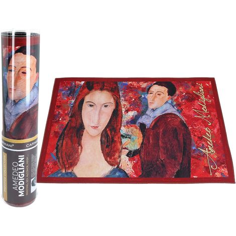 Tovaglietta - A. Modigliani. Jeanne Hebuterne e Autoritratto (Carmani)