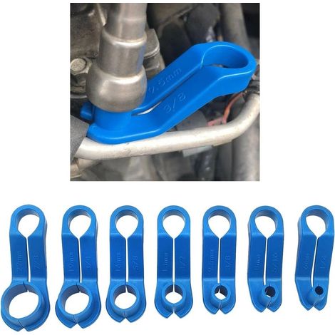 Quick connectors for fuel lines, tool for dismantling motor vehicles, fuel line puller, multi-purpose fuel line clamp (blue).