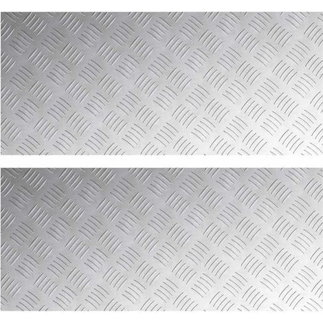 Plaques à damier 2 pcs Argent 90 x 40 cm Aluminium CFW771670 (1/5)