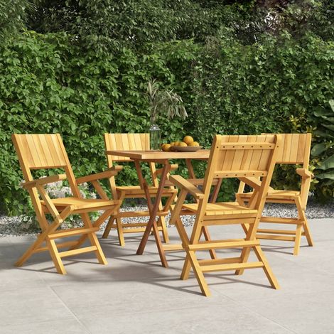 Chaises de jardin pliantes 4 pcs,Fauteuils d'extérieur 55x61x90 cm bois massif teck -TF18488 (1/5)