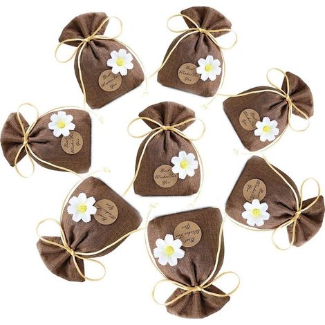 QAZQA 30Pcs Sachets en Toile de Jute Pochettes avec Cordon et Motif de Coeur pour Cadeau Mariage Bijoux Emballage faveurs de fête de Mariage Assortis pour Femme Ensemble-Blanc