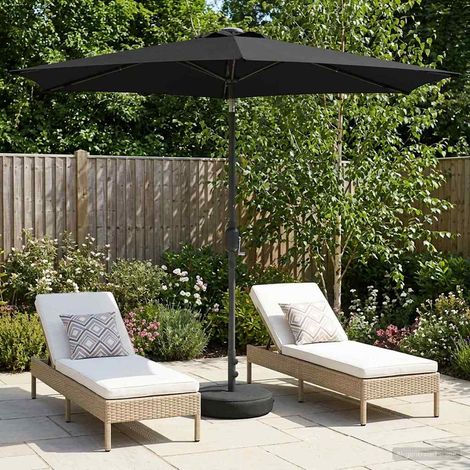 Parasol de jardín con luces LED y base 270 x 270 cm Poliéster