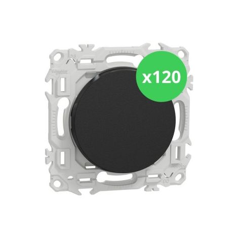 Schneider - Odace 2025 - LOT de 120 Va et Vient ou Poussoir - 10AX - Noir onyx - Ru00e9f : S940204 x 120 (1/5)