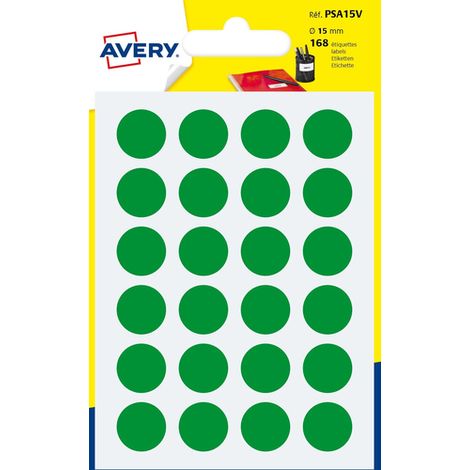 Paquete 7 Hojas Etiquetas Redondas Gomets Verdes 15Mm Diamet