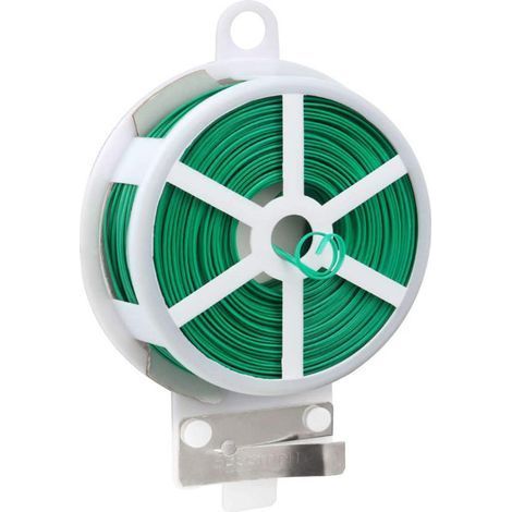 Distributeur de fil de fer avec cutter intégré pour les plantes et le jardin (50 m) Vert (1/5)